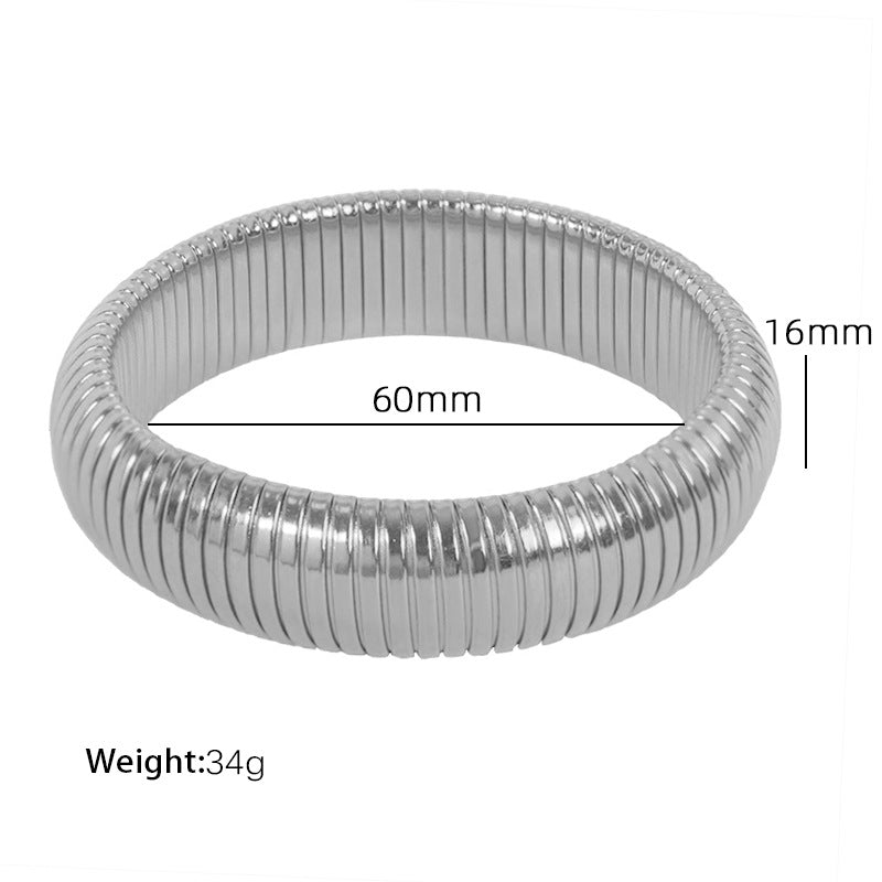 Elasticity Thick Metal Polish Bracelet