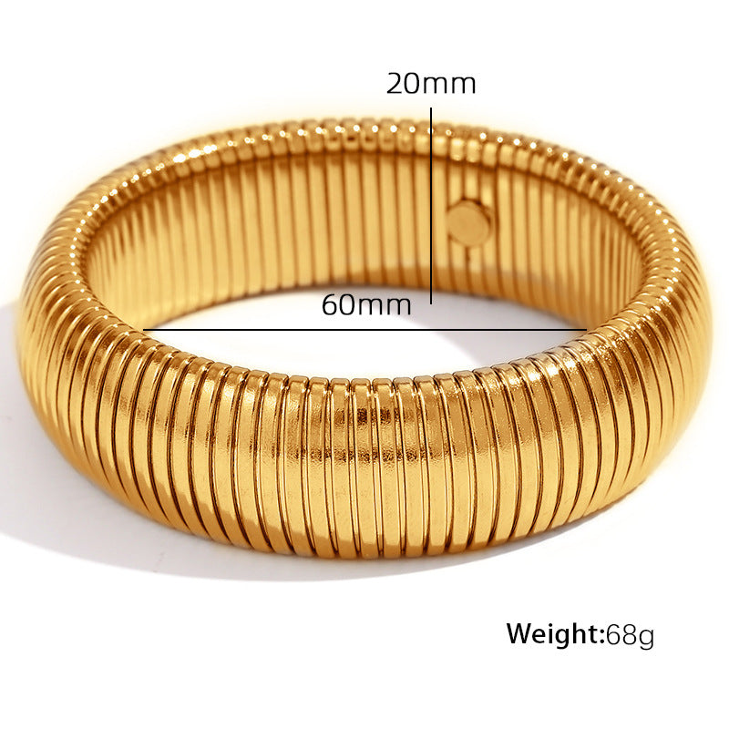 Elasticity Thick Metal Polish Bracelet