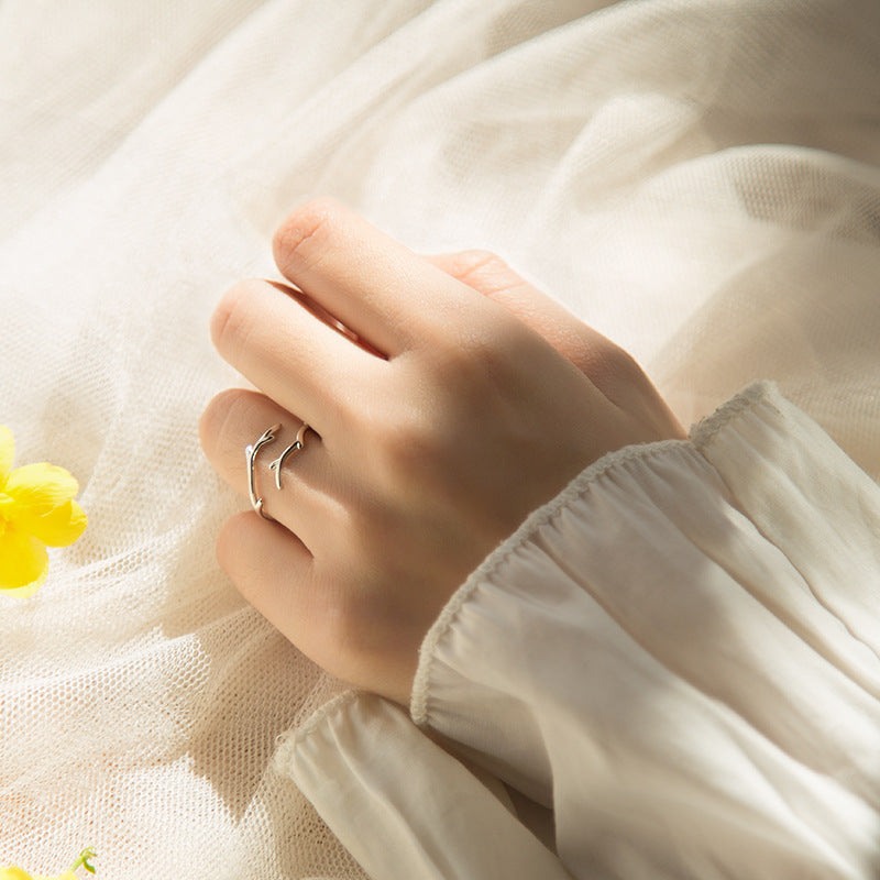 Branch Open Adjustable Antler Ring
