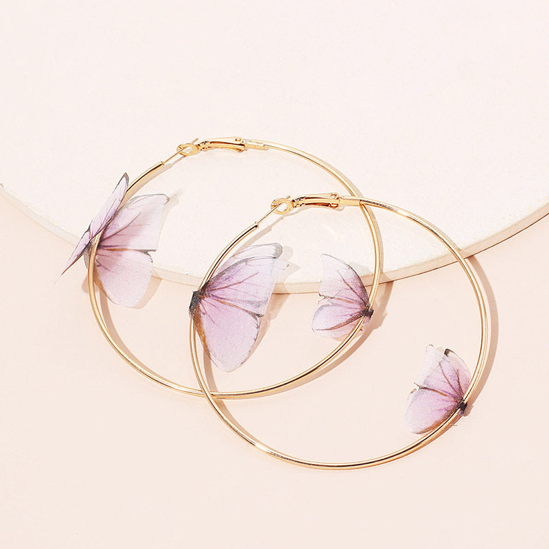 Butterfly Hoops Earrings