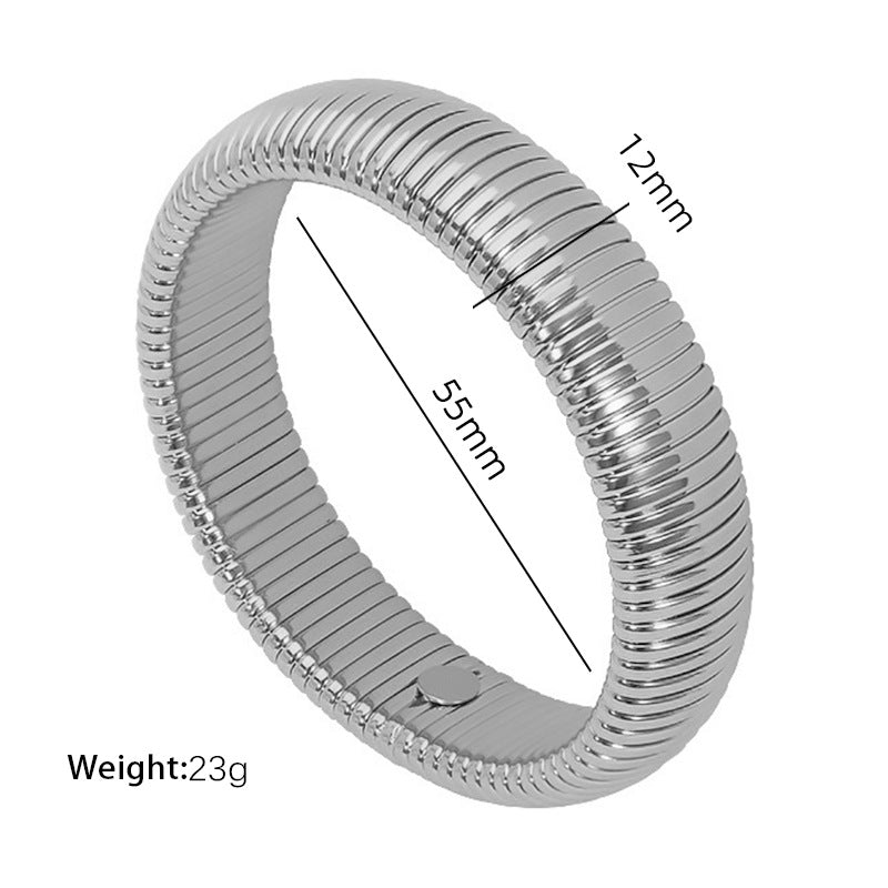 Elasticity Thick Metal Polish Bracelet