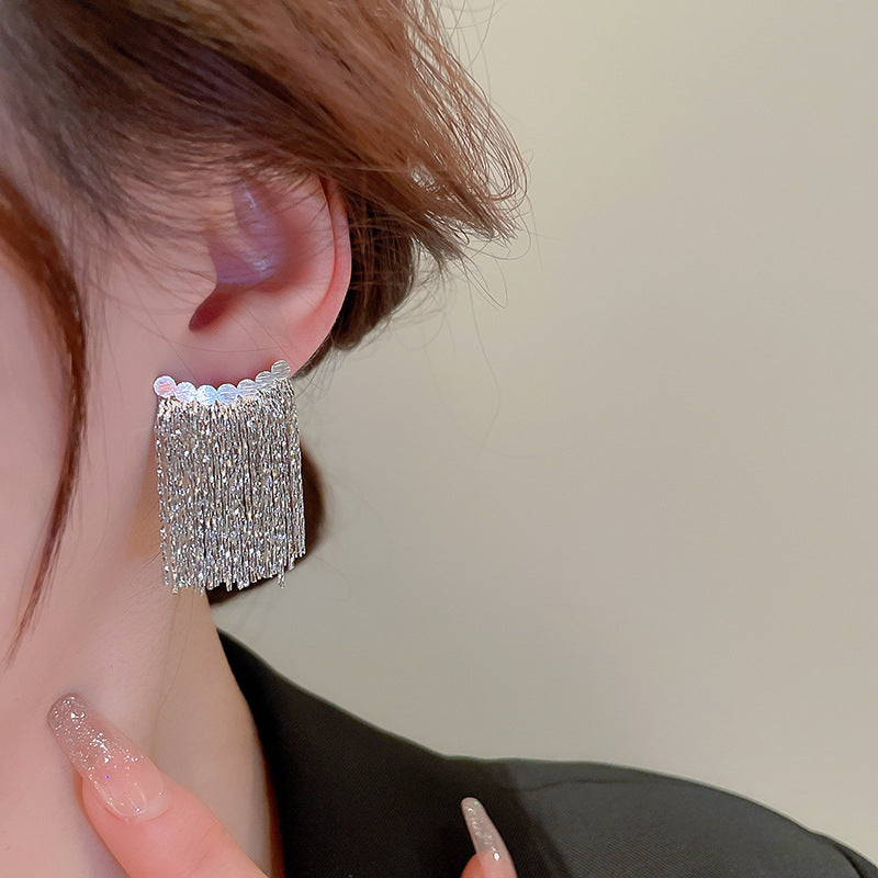 Rhinestone Tassel Earrings