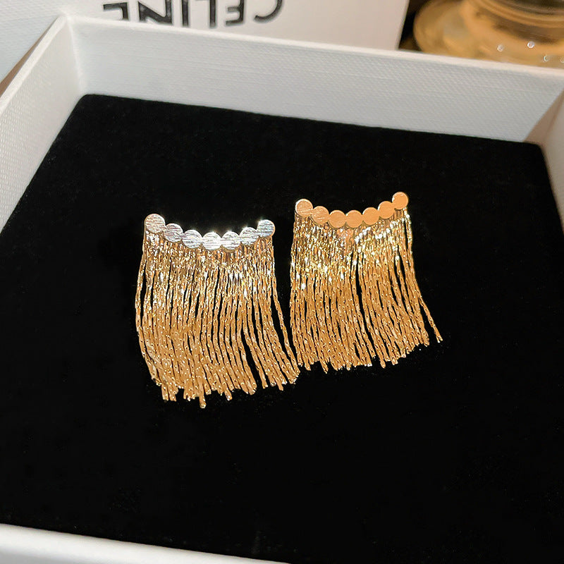 Rhinestone Tassel Earrings