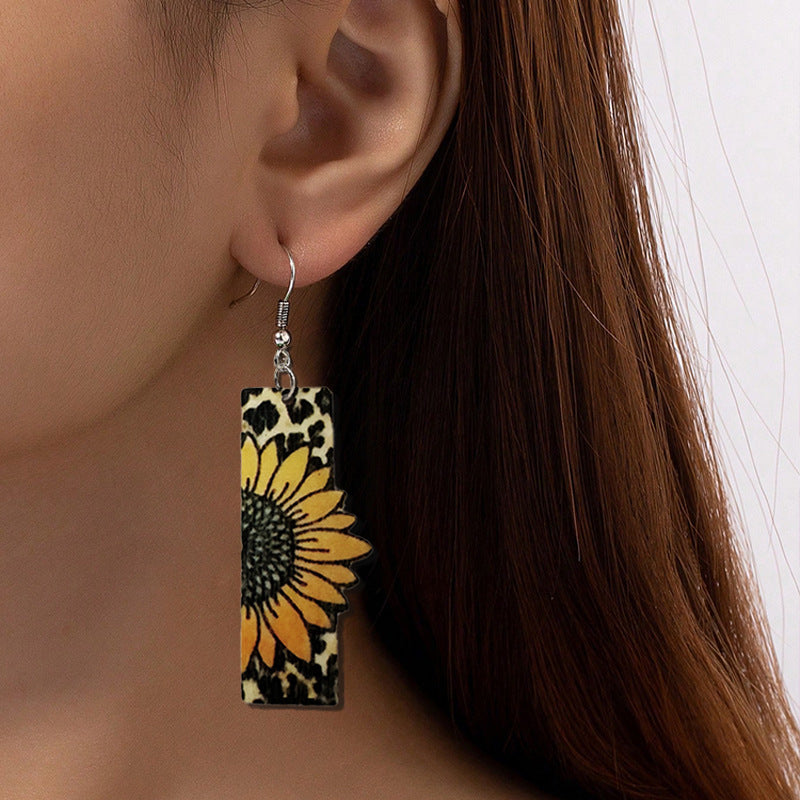Sunflower Pattern Earrings