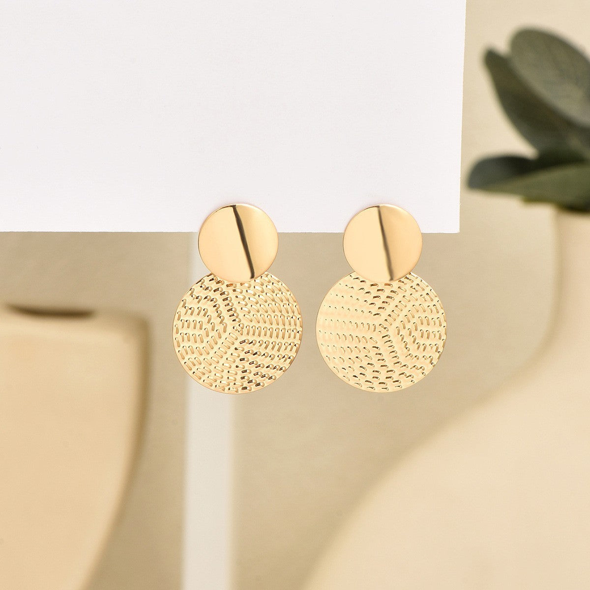 Chic Round Metal Earrings