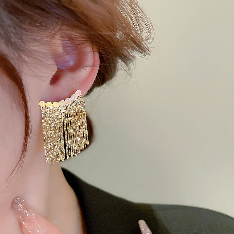 Rhinestone Tassel Earrings