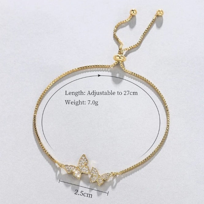 Double Butterfly Chain Bracelet