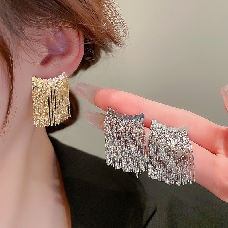Rhinestone Tassel Earrings