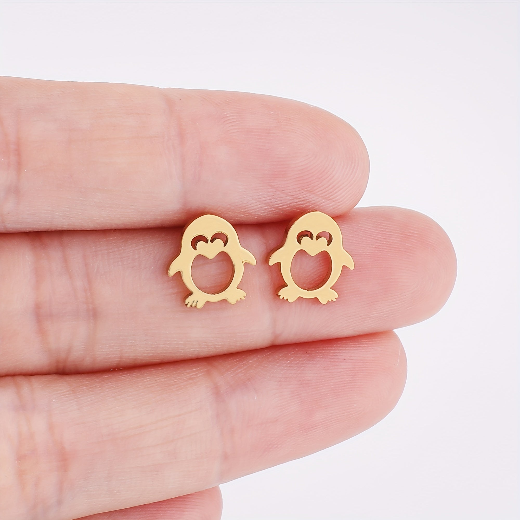 Hollow Penguin Shaped Earrings