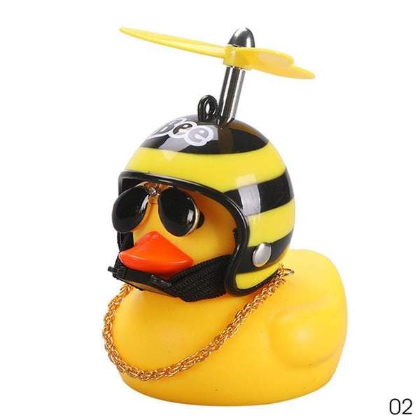 Duck in helmet