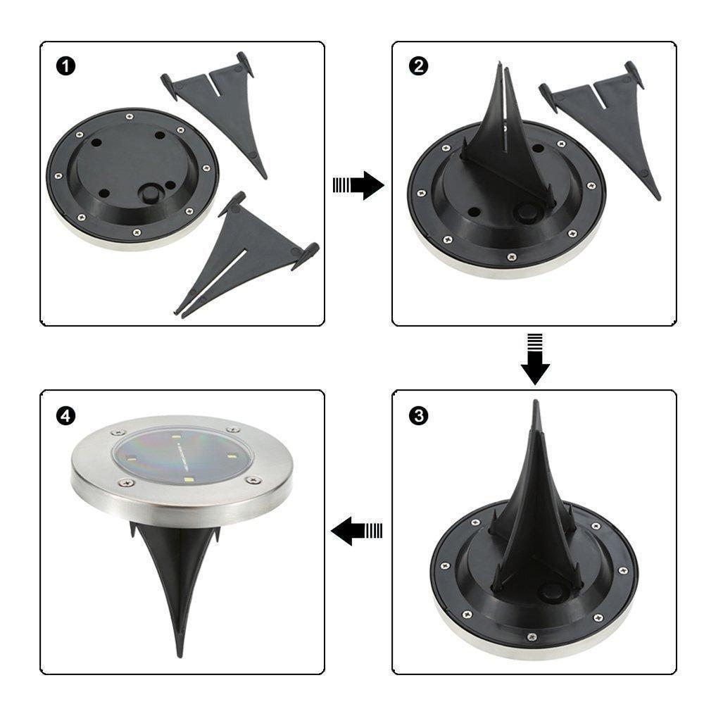 LED Solar Powered In-Ground Lights (4 piece)
